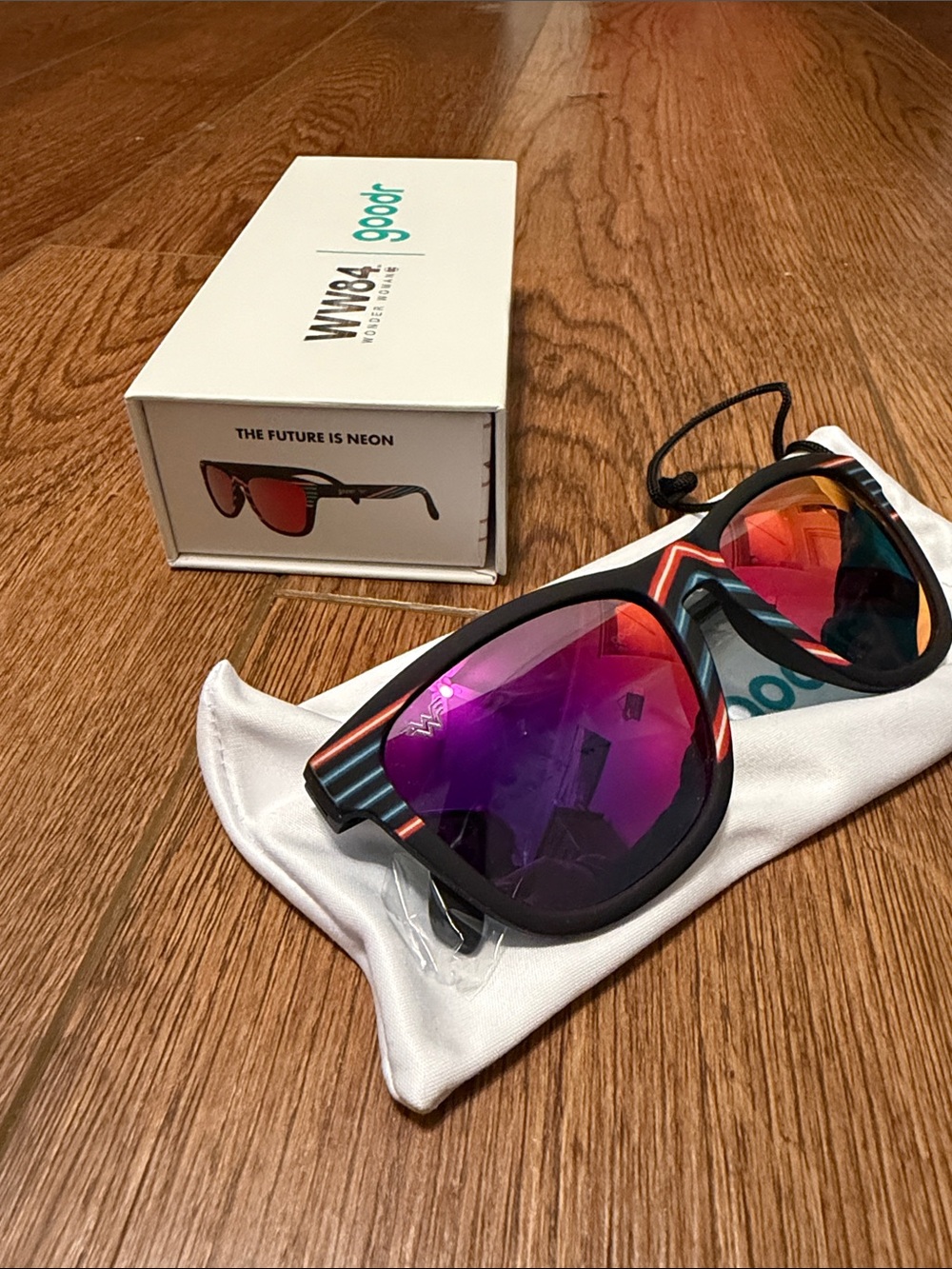 Goodr WW84 Polarized Sunglasses - the future is neon
